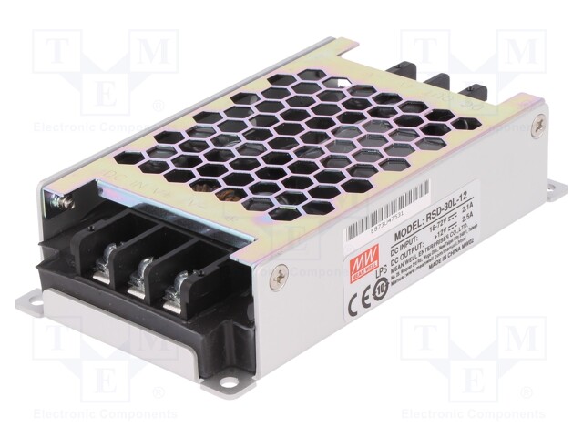 Converter: DC/DC; 30W; Uin: 18÷72V; Uout: 12VDC; Iout: 2.5A; 0.25kg
