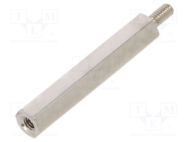 Screwed spacer sleeve; Int.thread: M2,5; 25mm; Ext.thread: M2,5