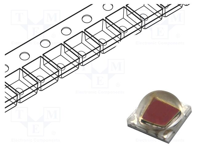 Power LED; 3535; cherry red; 120°; convex; 1.8÷2.2VDC; Pmax: 3W