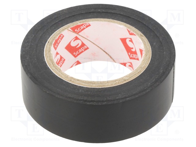 Tape: electrical insulating; W: 19mm; L: 10m; Thk: 0.15mm; black