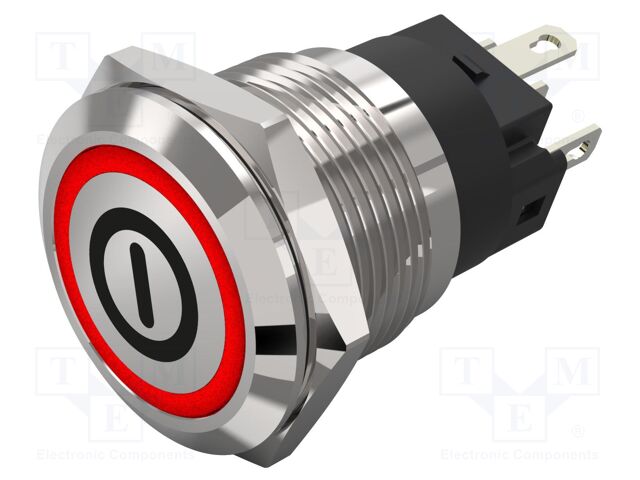 Switch: vandal resistant; Pos: 2; SPDT; 3A/240VAC; 3A/240VDC; red