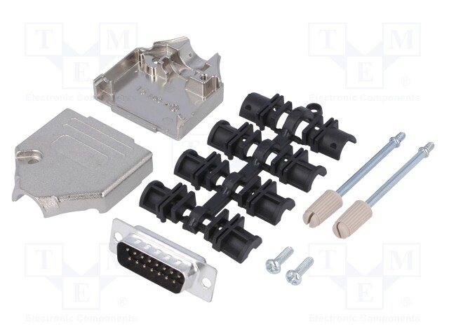 D-Sub; PIN: 15; plug; male; stamped and formed contacts; straight