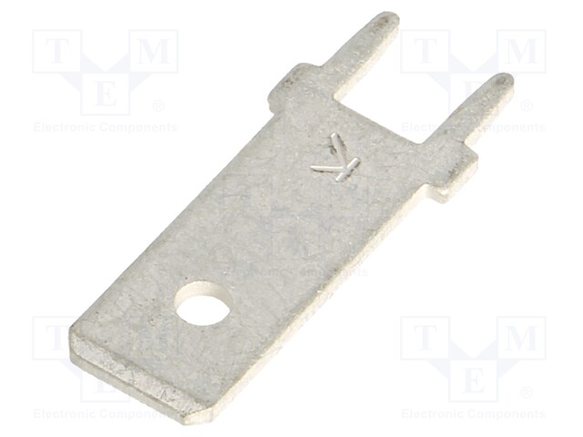 Terminal: flat; 6.4mm; 0.8mm; male; THT; brass; tinned; straight