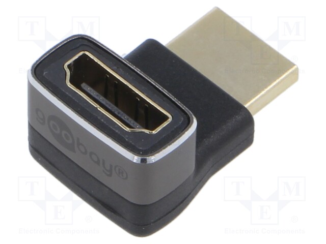 Adapter; HDCP 2.2; HDMI socket,HDMI plug 90°; silver