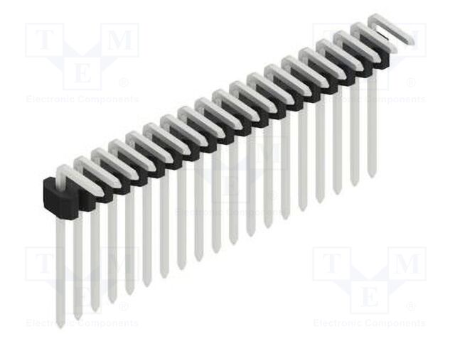Connector: pin strips; pin header; male; PIN: 19; 1.27mm; THT; 1x19