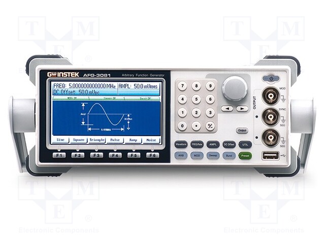 Generator: function; TFT 4,3"; 480x272; Channels: 1; 1Mpts; Plug: EU