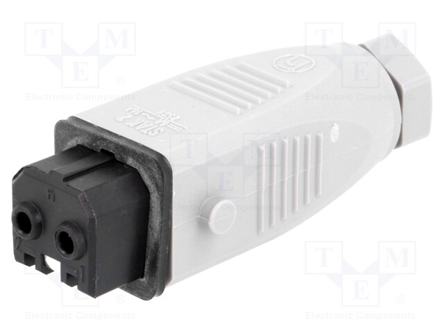 Connector: rectangular; ST; plug; female; PIN: 2; tinned; IP54; 16A