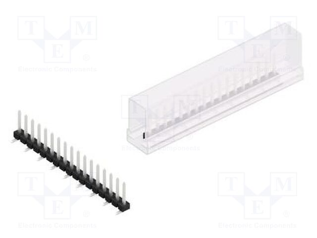 Connector: pin strips; pin header; male; PIN: 17; 2.54mm; SMT; 1x17
