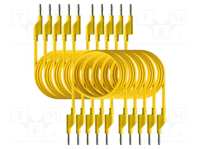 Test leads; 50VAC,120VDC; 10A; banana plug 4mm,both sides