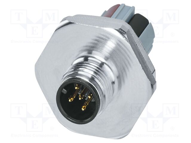 Connector: M12; socket; PIN: 5; male; 48V; straight; IP67; push-lock