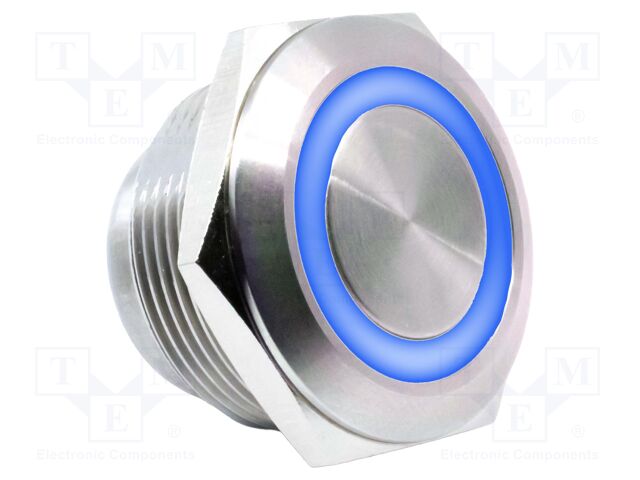 Switch: vandal resistant; SPST-NO; 2A/36VDC; IP67; OFF-(ON); blue