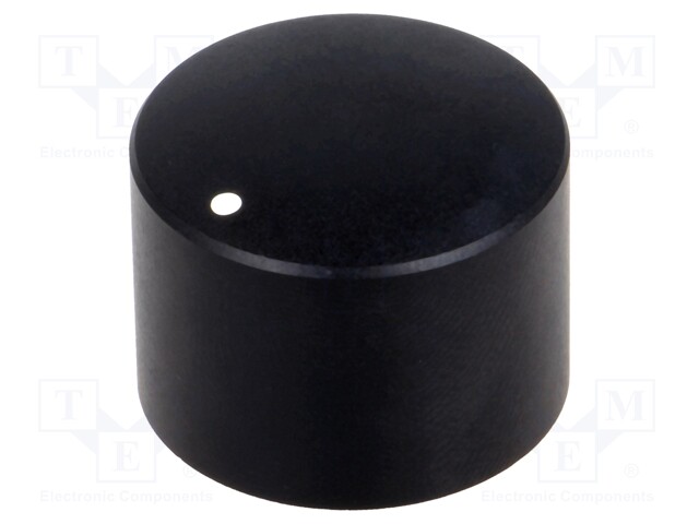 Knob; with pointer; aluminium,thermoplastic; Shaft d: 6mm; black