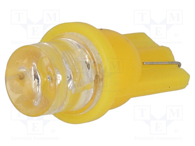 LED lamp; yellow; T08; Urated: 12VDC; 1lm; No.of diodes: 1; 0.24W
