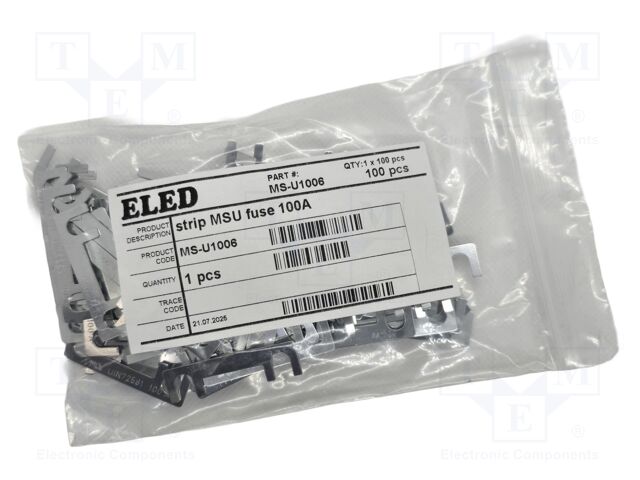 Fuse: fuse; 100A; 32VDC; automotive,strip fuse; 41mm; M5 screw
