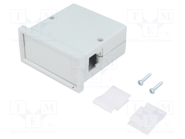 Enclosure: panel; X: 72mm; Y: 72mm; Z: 36mm; ABS; grey; screwed