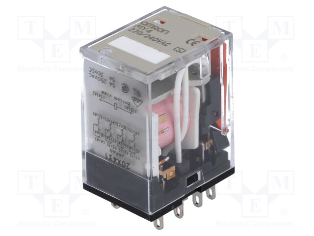 Relay: electromagnetic; 4PDT; Ucoil: 240VAC; 5A/220VAC; 5A/24VDC