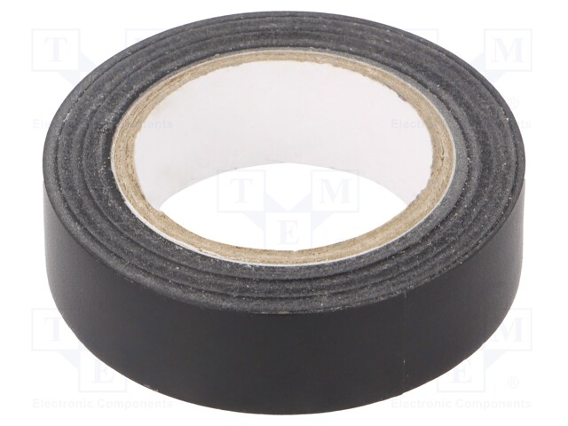 Tape: electrical insulating; W: 15mm; L: 10m; Thk: 0.13mm; black