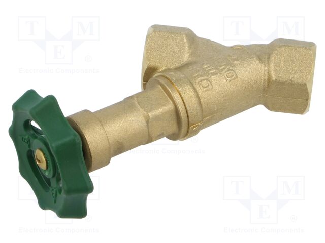 Slant valve; 16bar; brass CW617N; Thread: G 1/2" internal; 1501