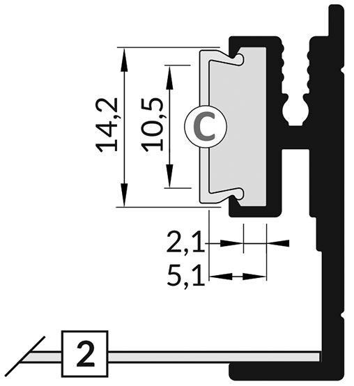 Profiles for LED modules; surface; white; L: 1m; aluminium