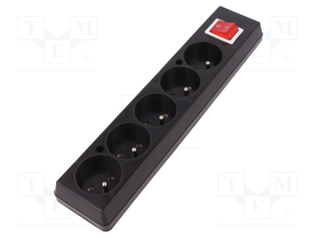 Connector: AC supply; splitter; Layout: 2P+PE; black; 250VAC; 16A