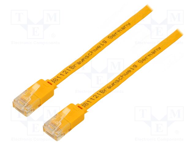Patch cord; U/UTP; 6; stranded; Cu; PVC; yellow; Len: 2m; 32AWG