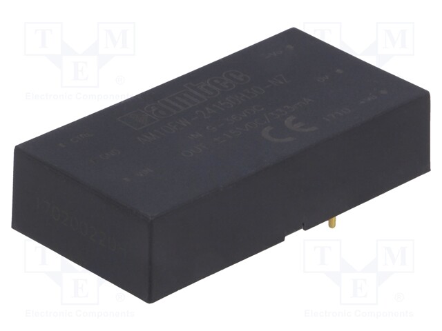 Converter: DC/DC; 10W; Uin: 9÷36V; Uout: 15VDC; Uout2: -15VDC; 2"x1"