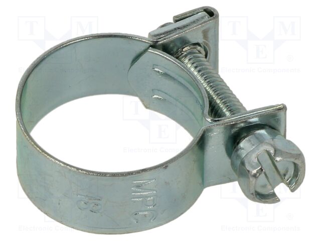 T-bolt clamp; W: 9mm; Clamping: 17÷19mm; zinc plated steel; Mini