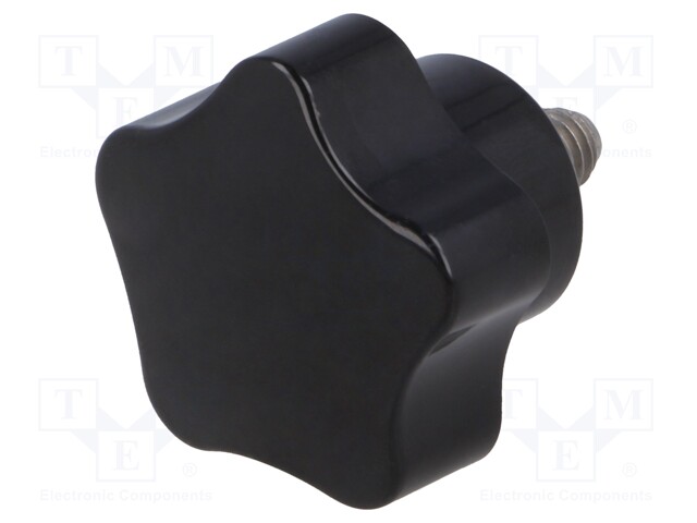 Knob; Dia: 40mm; M8; 25mm; H: 27mm; duroplast (PF); black; -20÷110°C