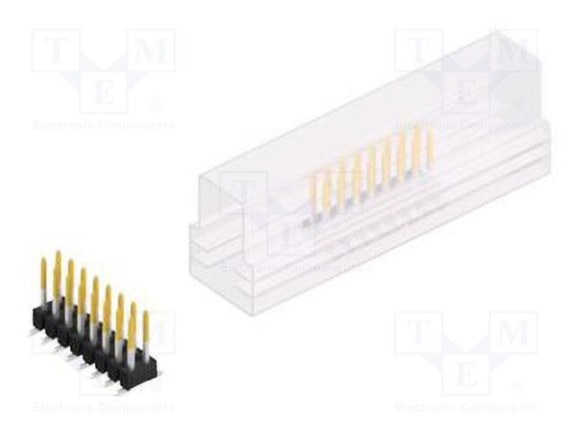 Connector: pin strips; pin header; male; PIN: 16; 2.54mm; SMT; 2x8
