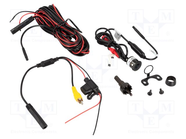 Rear view camera; 115°; black; 12VDC,24VDC; Kit: camera; -30÷75°C