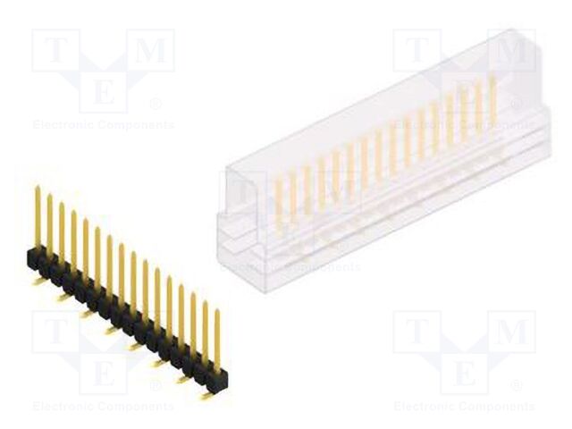 Connector: pin strips; pin header; male; PIN: 16; 2.54mm; SMT; 1x16