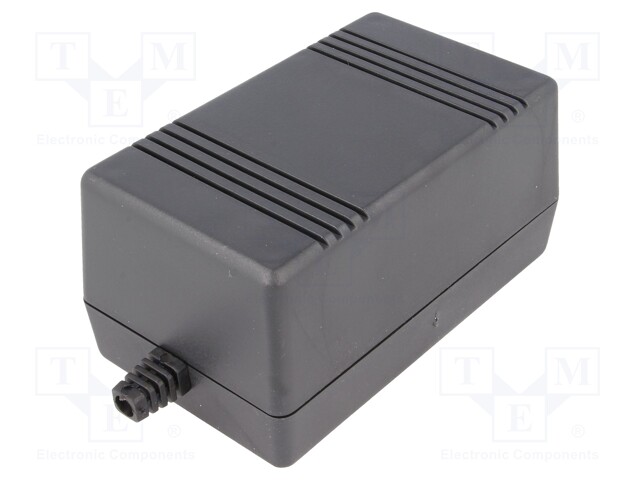 Enclosure: for power supplies; X: 65mm; Y: 132mm; Z: 78mm; ABS; black
