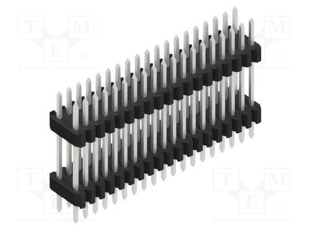 Connector: pin strips; pin header; male; PIN: 38; 1.27mm; THT; 2x19