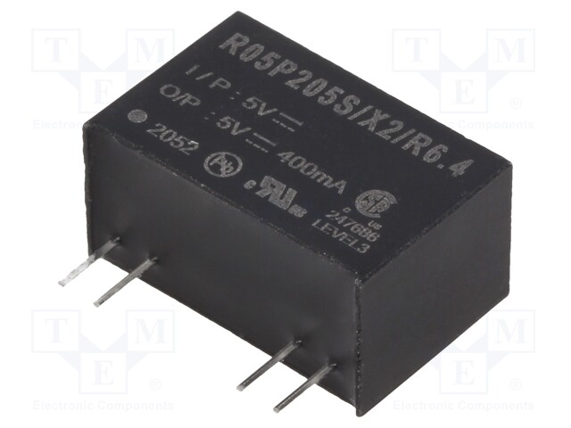 Converter: DC/DC; 2W; Uin: 4.5÷5.5V; Uout: 5VDC; Iout: 400mA; SIP7