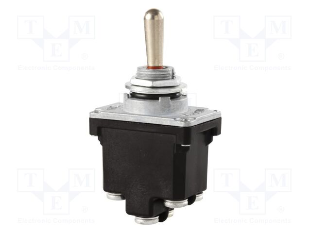 Switch: toggle; Pos: 2; DPST; OFF-ON; 6A/230VAC; 20A/28VDC; -40÷71°C