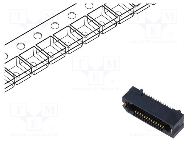 Connector: PCB to PCB; female; PIN: 26; 0.8mm; ERF8; gold-plated