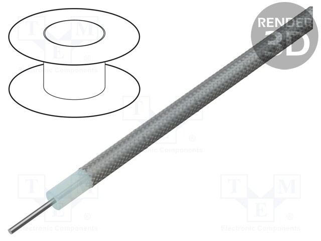 Wire: coaxial; RG405; 1x24AWG; wire; CCS; 305m; Øcable: 2.2mm; 1000ft
