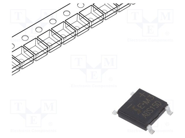 Single-phase bridge rectifier; Urmax: 200V; If: 2A; Ifsm: 50A; ABS
