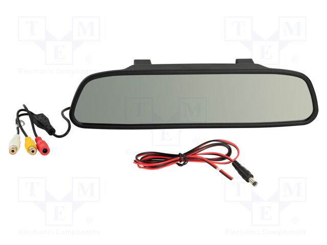 TFT display; 640x480; black; 12VDC,24VDC; 4.3"; Features: NTSC,PAL