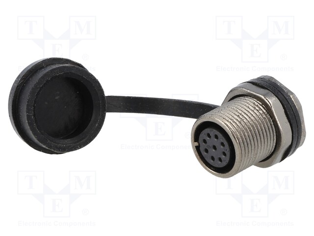 Socket; female; ST12; PIN: 9; IP67; 3A; soldering; 125V; 0.75mm2
