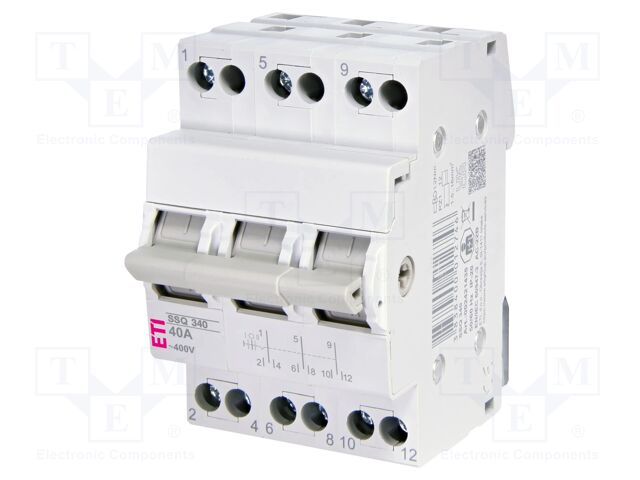 Mains-generator switch; Poles: 2; 230/400VAC; 80A; IP20