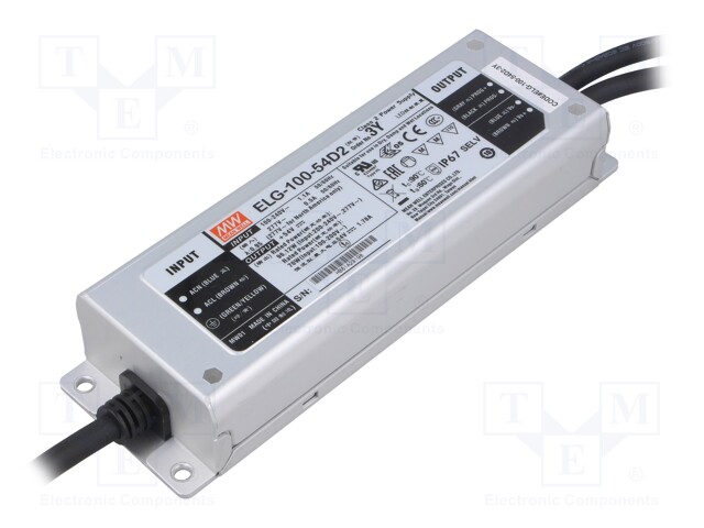 Power supply: switched-mode; LED; 96.12W; 54VDC; 1.78A; 100÷305VAC