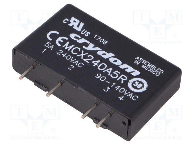 Relay: solid state; Ucntrl: 90÷140VAC; 5A; 12÷280VAC; THT; SIP