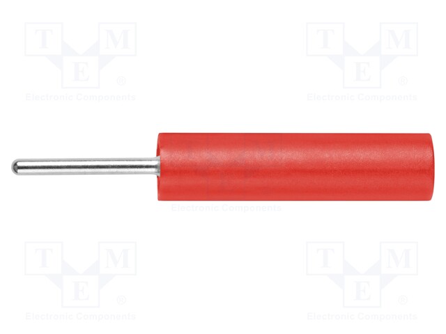 Socket; 4mm banana; 20A; 1kV; 38mm; red; nickel plated; -25÷80°C