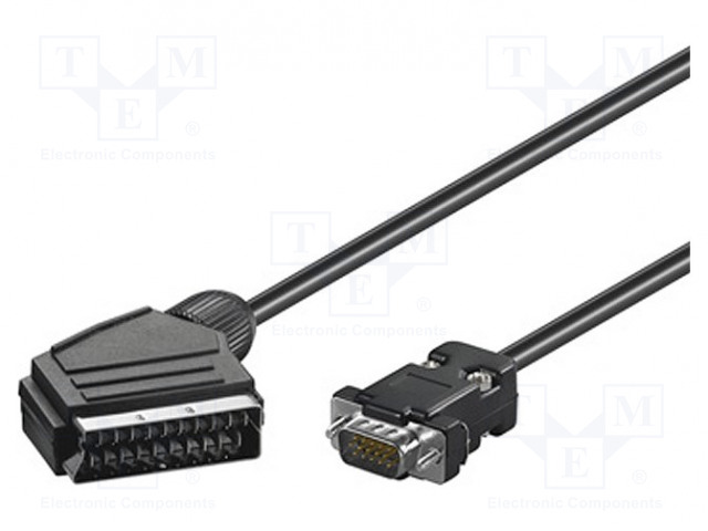 Cable; D-Sub 15pin HD plug, SCART plug; 5m; black