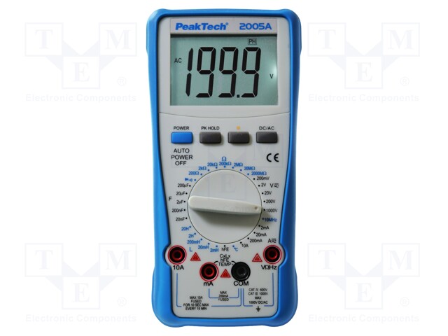 Digital multimeter; LCD 3,5 digit (1999),with a backlit