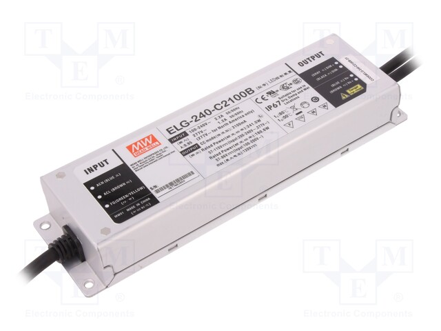 Power supply: switched-mode; LED; 241.5W; 57÷115VDC; 2100mA; IP67
