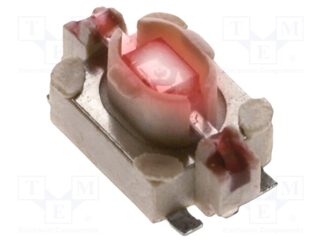 Microswitch TACT; SPST-NO; Pos: 2; 0.05A/12VDC; SMT; LED; red; 1.6N