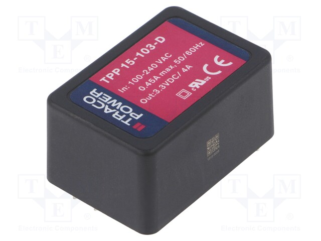 Converter: AC/DC; 13.2W; Uout: 3.3VDC; Iout: 4000mA; 84%; 85÷264VAC