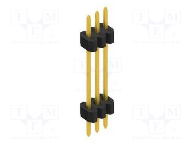 Connector: pin strips; pin header; male; PIN: 3; 1.27mm; THT; 1x3